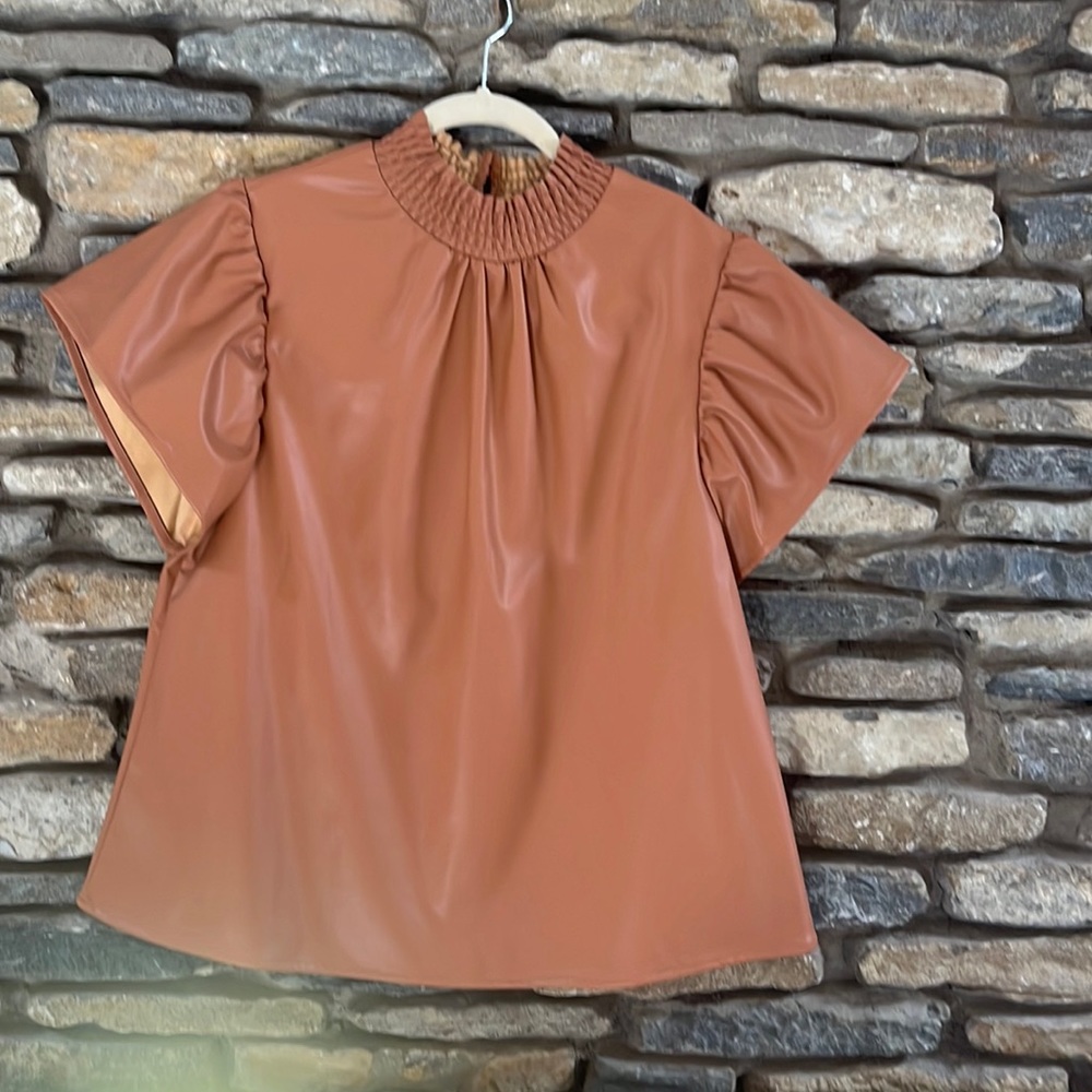 THML Faux Leather Top  size Large